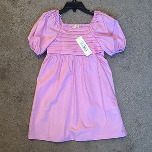 Pink Kids Dress with Puff Sleeves size 5